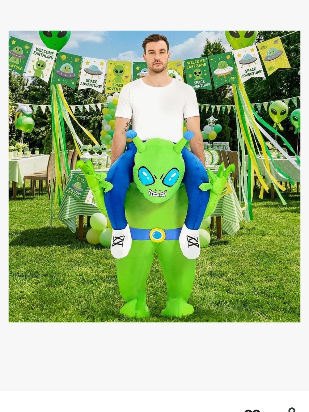 Green Alien Carry-Me Costume - Picture 6 of 12